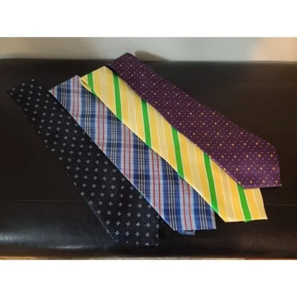 Lot of 4 Mens Kailong Hand Made Silk Ties